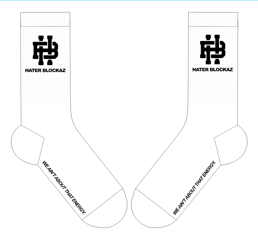 White & Black Blockaz socks