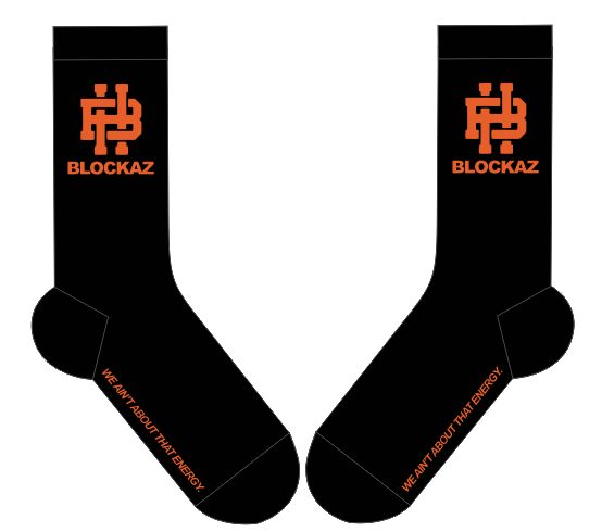Black & Orange Blockaz Socks