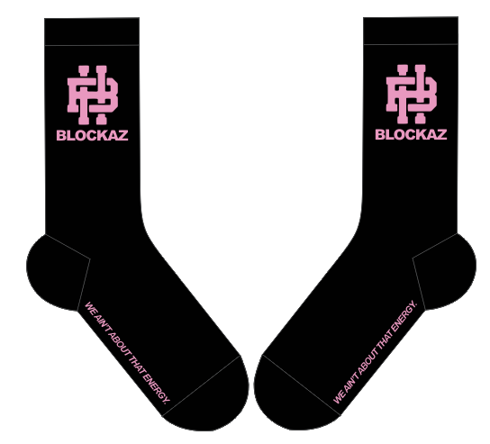 Black & Pink Blockaz Socks